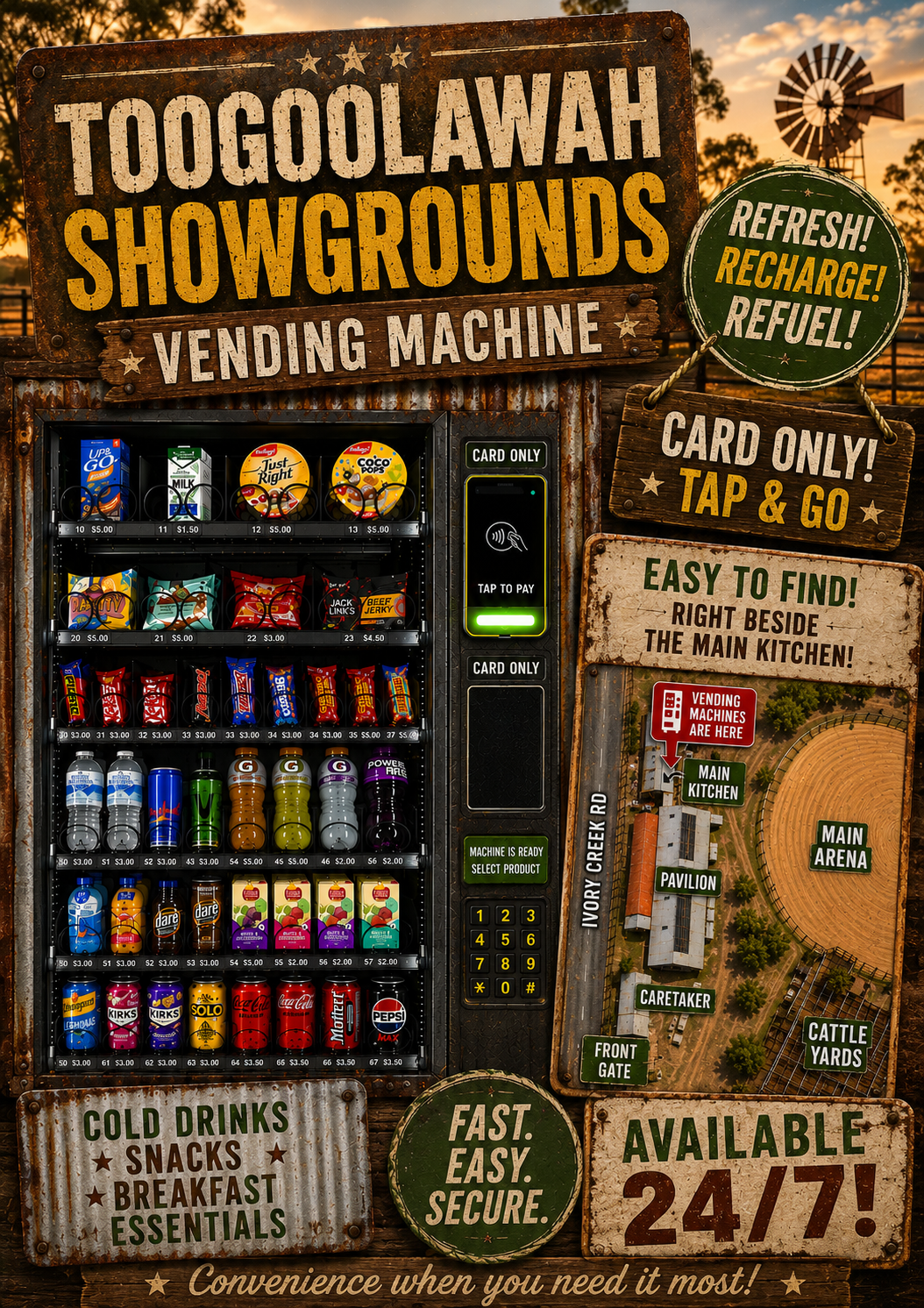 Toogoolawah Showgrounds Vending Machine